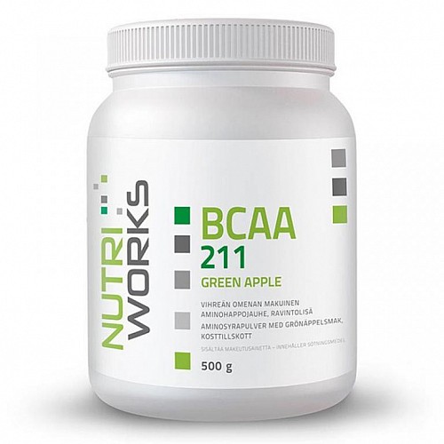 NUTRIWORKS BCAA 2:1:1 500 G ZELENÉ JABLKO