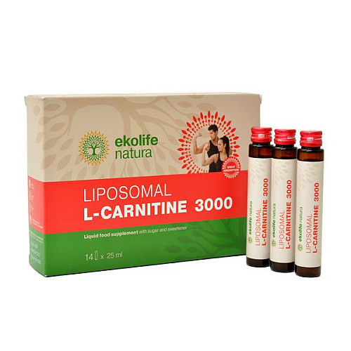 EKOLIFE NATURA LIPOSOMAL L-CARNITINE 3000 MG 14 x 25 ML