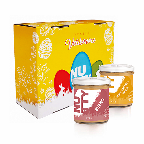 NUTTY Veľkonočné Dvojka Orieškových krémov (Bueno a Slaný karamel WHITE)