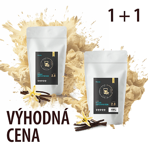 BALÍČEK VEGAN SUPERPROTEINOV 2x 500 g (vanilka vanilka)