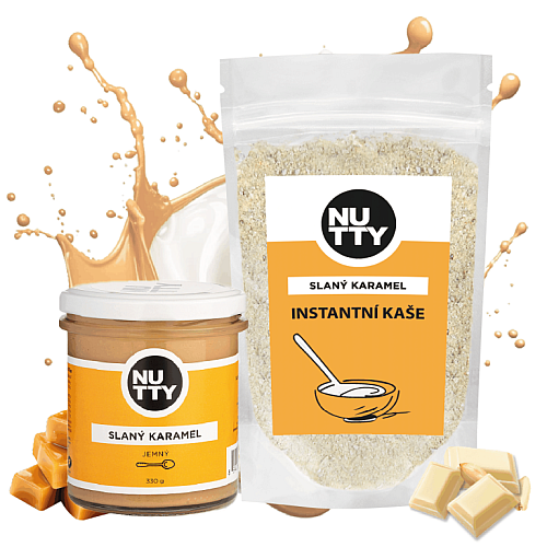NUTTY sada: Slaný karamel 300 g + Instantná ryžová kaša Slaný karamel 300 g