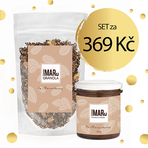 NUTTY Sada čokoMARu by Maruškaveg granola 400 g + orechový krém 300 g