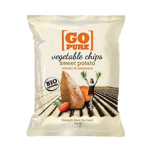 Go Pure Chipsy batátové s rozmarínom BIO 40 g