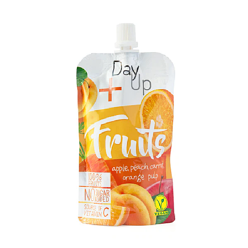 Day up Dezert ovocný jablko, broskyňa, mrkva, pomaranč 100 g