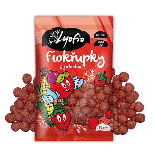 Lyofio Kukuričné chrumky Jahoda 80 g