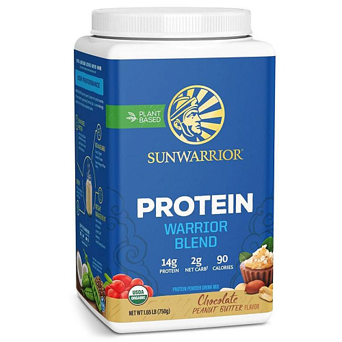 Sunwarrior Protein Blend BIO 750g čokoláda arašidové maslo (Hrachový a konopný proteín)