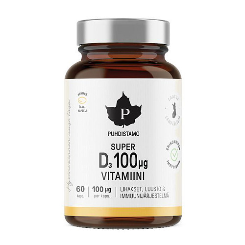Puhdistamo Super Vitamín D 4000iu 60 kapsúl