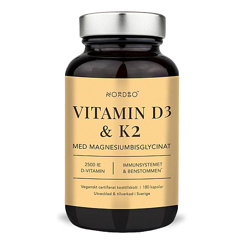 Nordbo Vitamín D3 2500IU a K2 50μg 180 kapsúl
