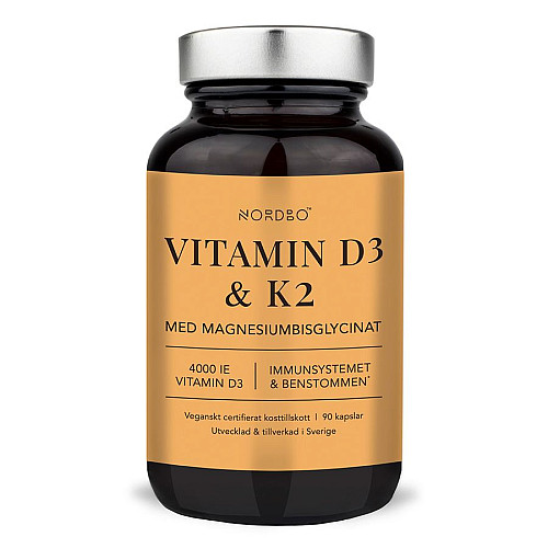 Nordbo Vitamín D3 4000IU a K2 100μg 90 kapsúl