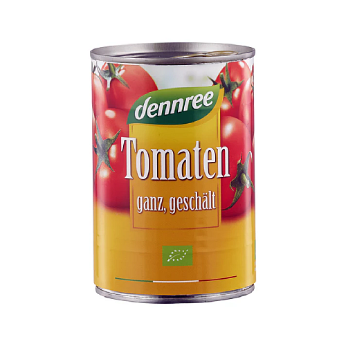 DENNREE Paradajky celé lúpané BIO 400 g