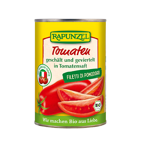 Rapunzel Paradajky lúpané štvrtené BIO 400 g