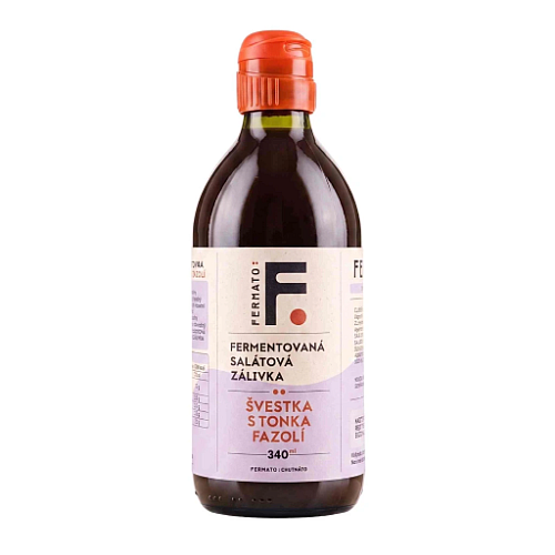 FerMato Fermentovaná šalátová zálievka ŠVESTKA S TONKA FAZOLÍ 340 ml