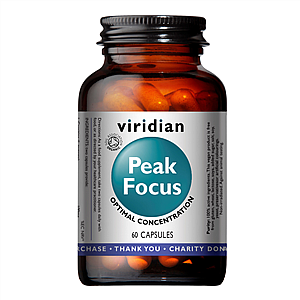 VIRIDIAN ORGANIC PEAK FOCUS 60 KAPSÚL (Normálne kognitívne funkcie)