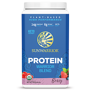 Sunwarrior Protein Blend BIO 750g berry (Hrachový a konopný proteín)