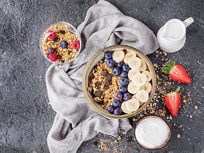  Fit snídaně: kaše s banánem a vanilkovým proteinem