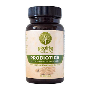 Ekolife Natura Probiotics Saccharomyces Boulardi 30 kapsúl (Probiotiká Saccharomyces Boulardii)