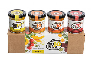 BUJÓNKA Darčeková degustačná sada VEGAN 4x 130 g