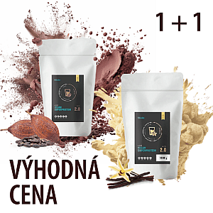 BALÍČEK VEGAN SUPERPROTEINOV 2.0 2x 500 g (kakao + vanilka)