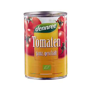 DENNREE Paradajky celé lúpané BIO 400 g