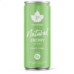 Puhdistamo Natural Energy Drink 330 ml rhuby zelené jablko