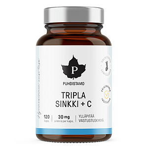 Puhdistamo Triple Zinc Vitamín C 120 kapsúl (Zinok s vitamínom C)
